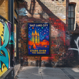 Stars Over The Square Salt Lake City Poster