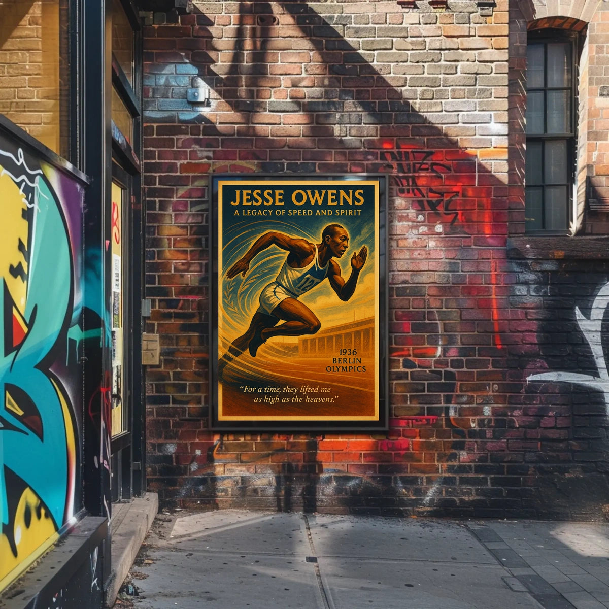 Jesse Owens Vintage Olympic Triumph Art Poster