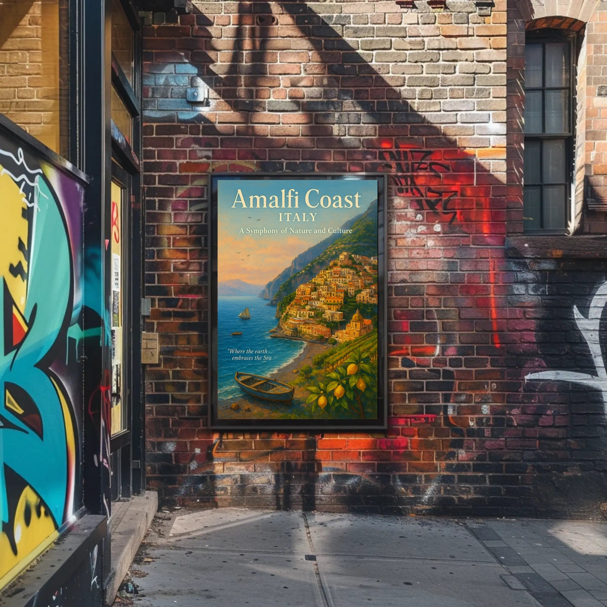Amalfi Coast Tranquility: Classic Travel Poster Art