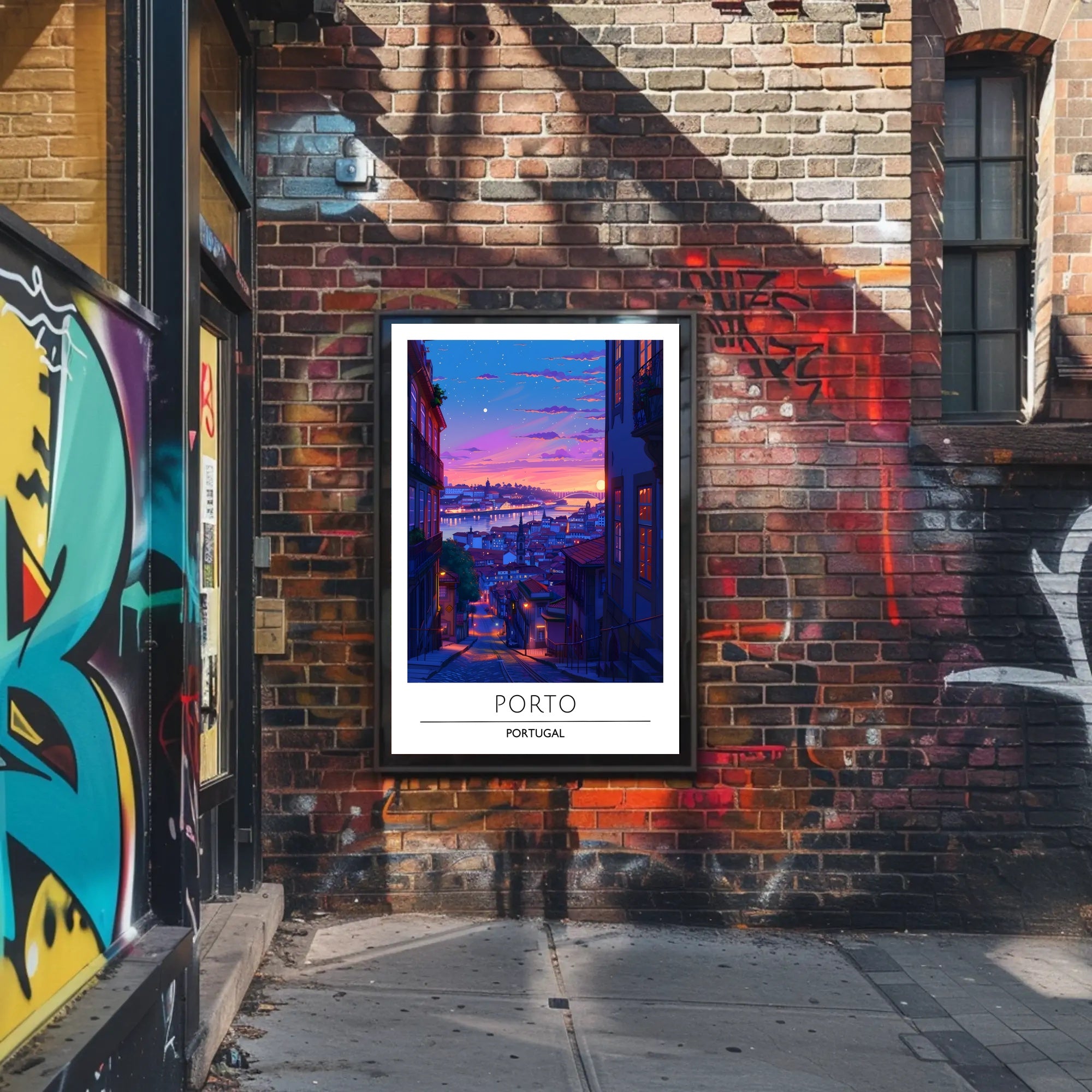 Porto Evening Skyline: Enchanting Travel Poster