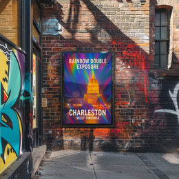 Rainbow Double Exposure Charleston Poster