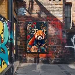 Red Panda Nature Whimsy: Stunning Vibrant Animal Poster