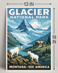 Glacier National Park See America Poster PosterGoat