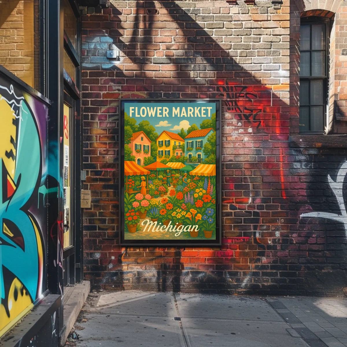 Flower Market In Michigan Poster