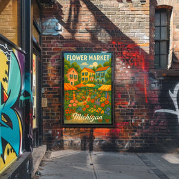 Flower Market In Michigan Poster