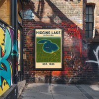 Higgins Lake Tranquil Vintage Travel Poster