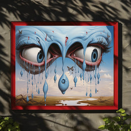 Surreal Blue Eyes Poster in Abstract or Artistic Poster