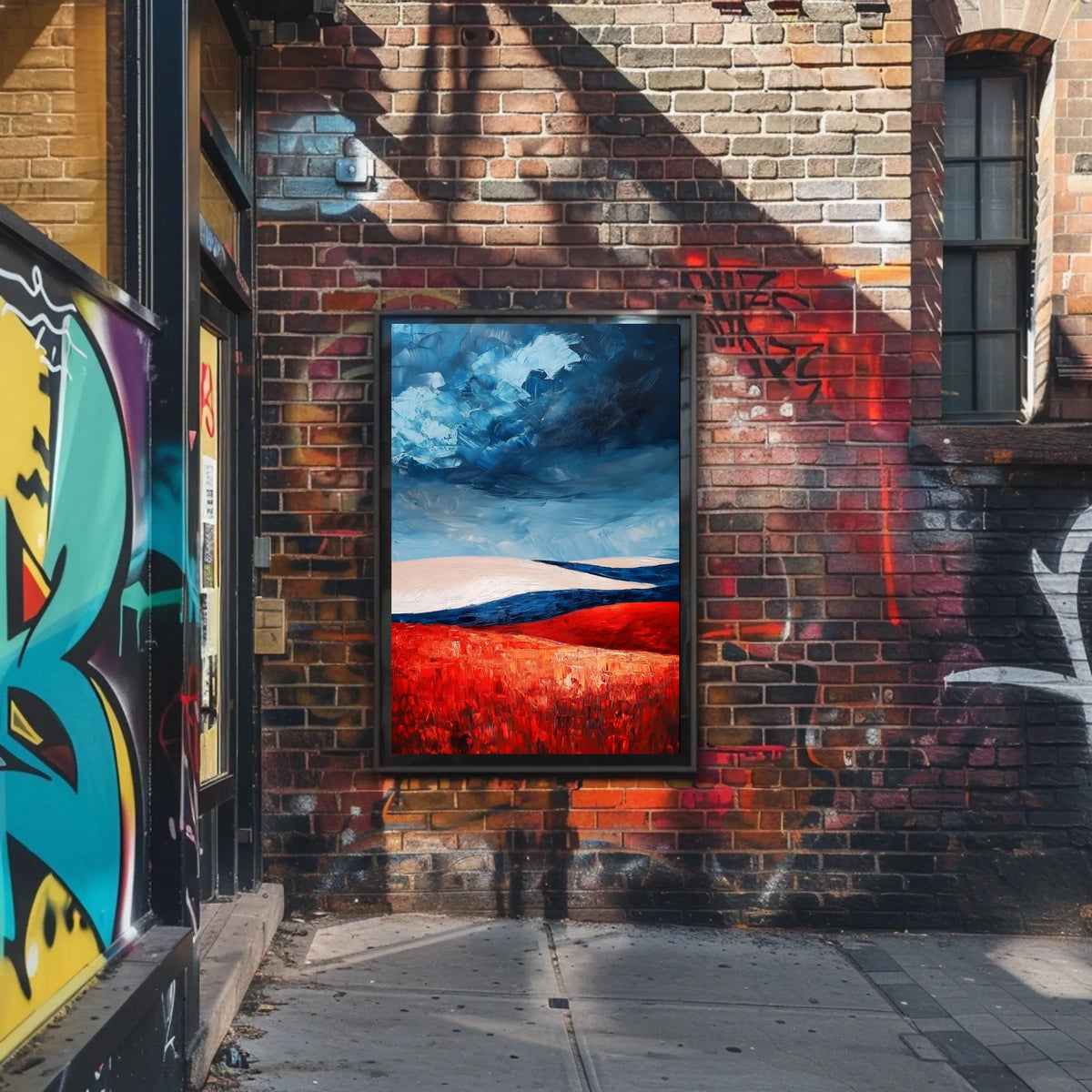 Bold Landscape In American Flag Colors Abstract Poster