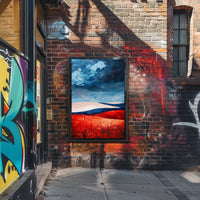 Bold Landscape In American Flag Colors Abstract Poster