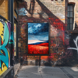 Bold Landscape In American Flag Colors Abstract Poster