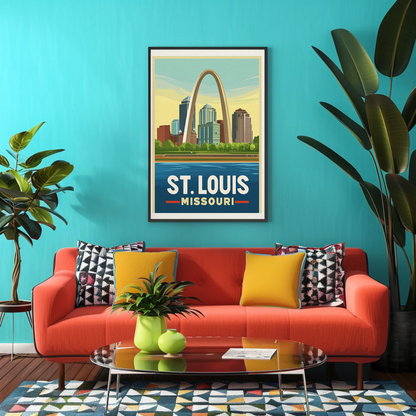 St. Louis Missouri Vintage Poster - Gateway Arch