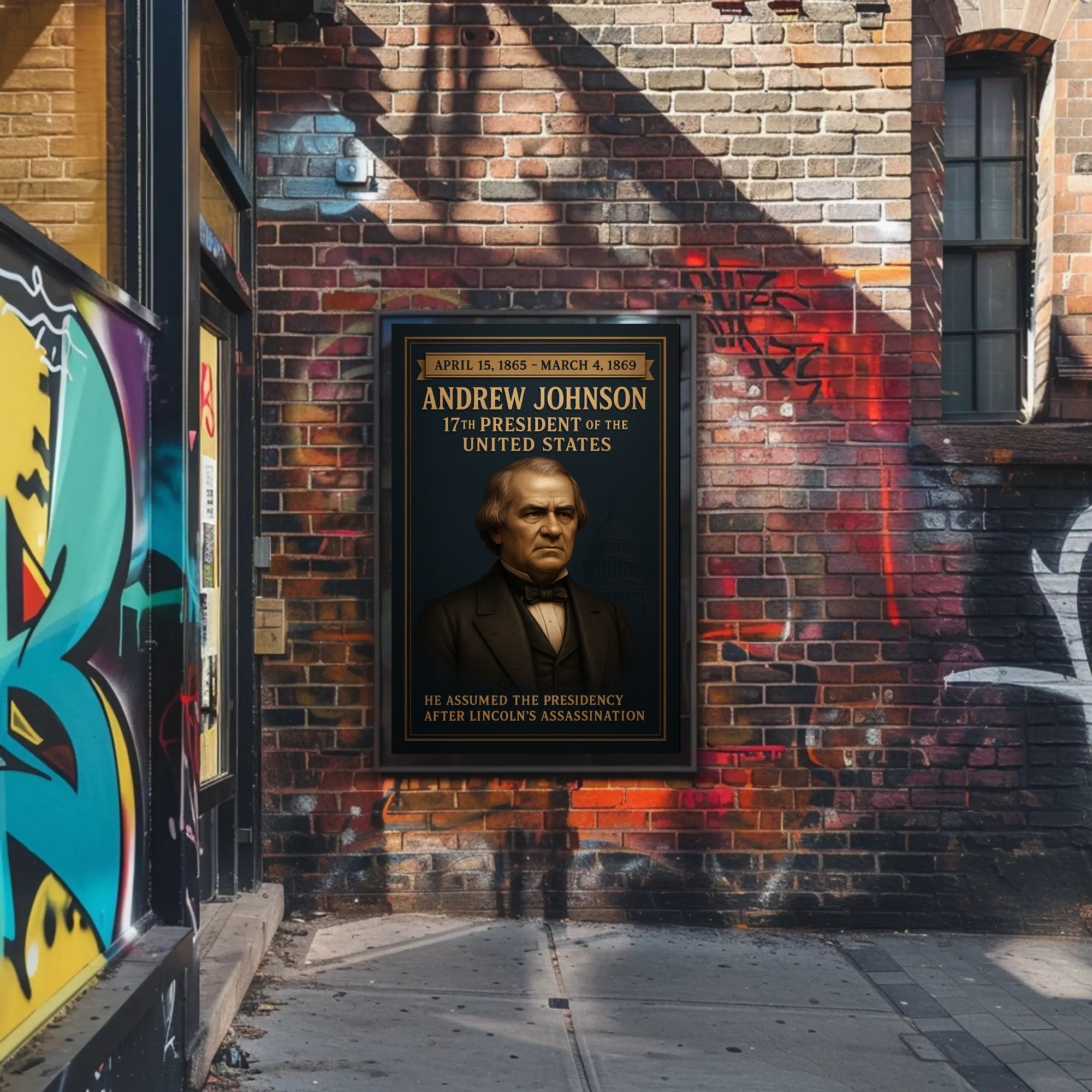 Andrew Johnson Historical Presidential Portrait Poster PosterGoat
