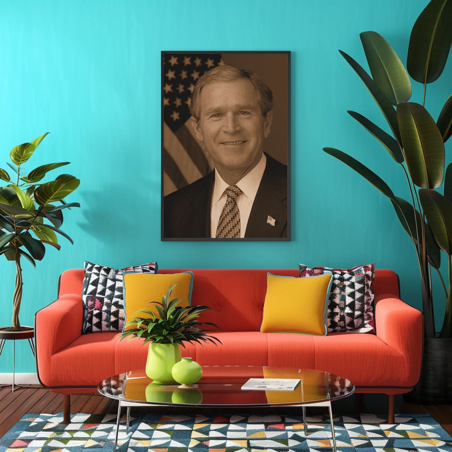 George W. Bush 43rd President Sepia Photo