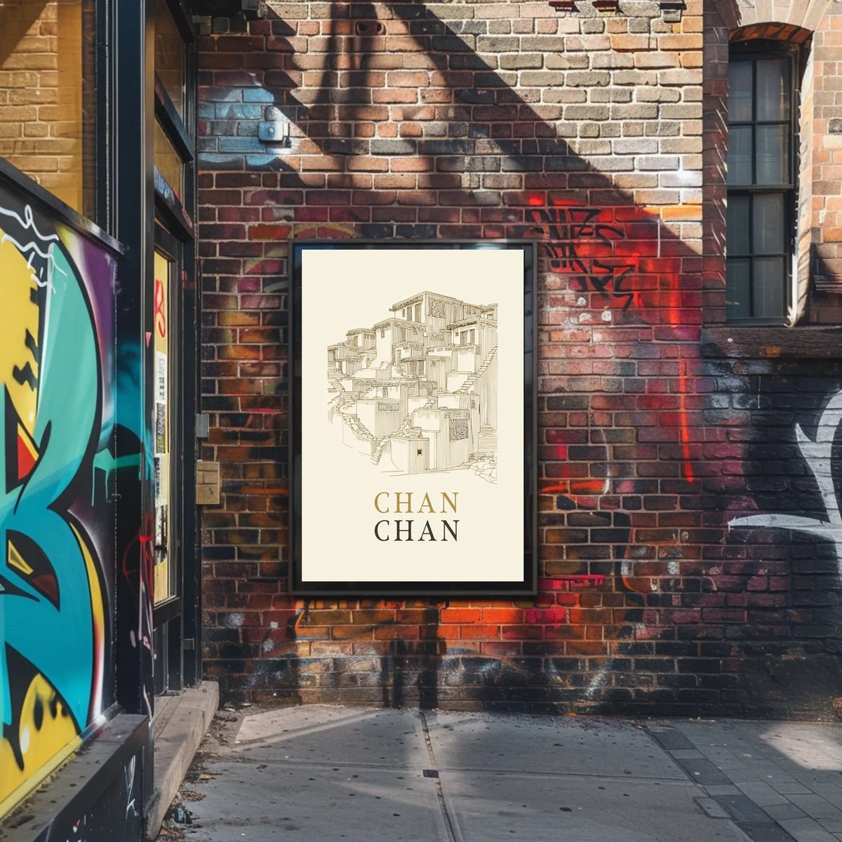 Chan Chan Architectural Illustration Poster