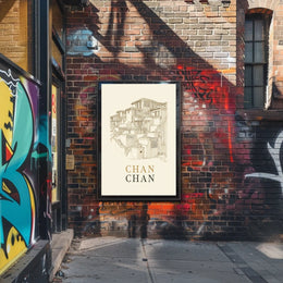 Chan Chan Architectural Illustration Poster