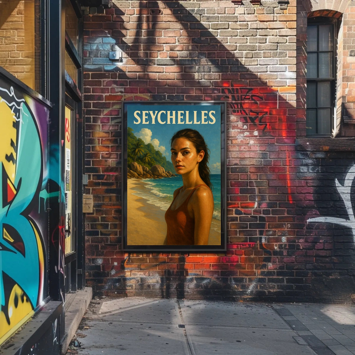 Seychelles Beach Scene Poster