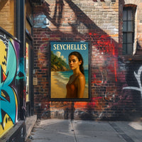 Seychelles Beach Scene Poster