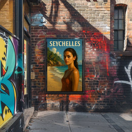 Seychelles Beach Scene Poster