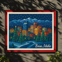 Boise, Idaho Holiday Nightscape Poster