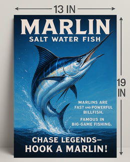 Marlin Saltwater Adventure Poster PosterGoat