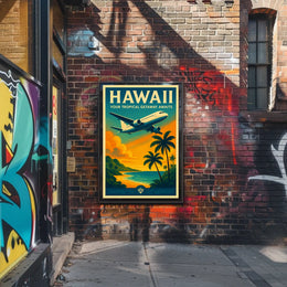 Hawaii Tropical Adventure Vintage Travel Poster