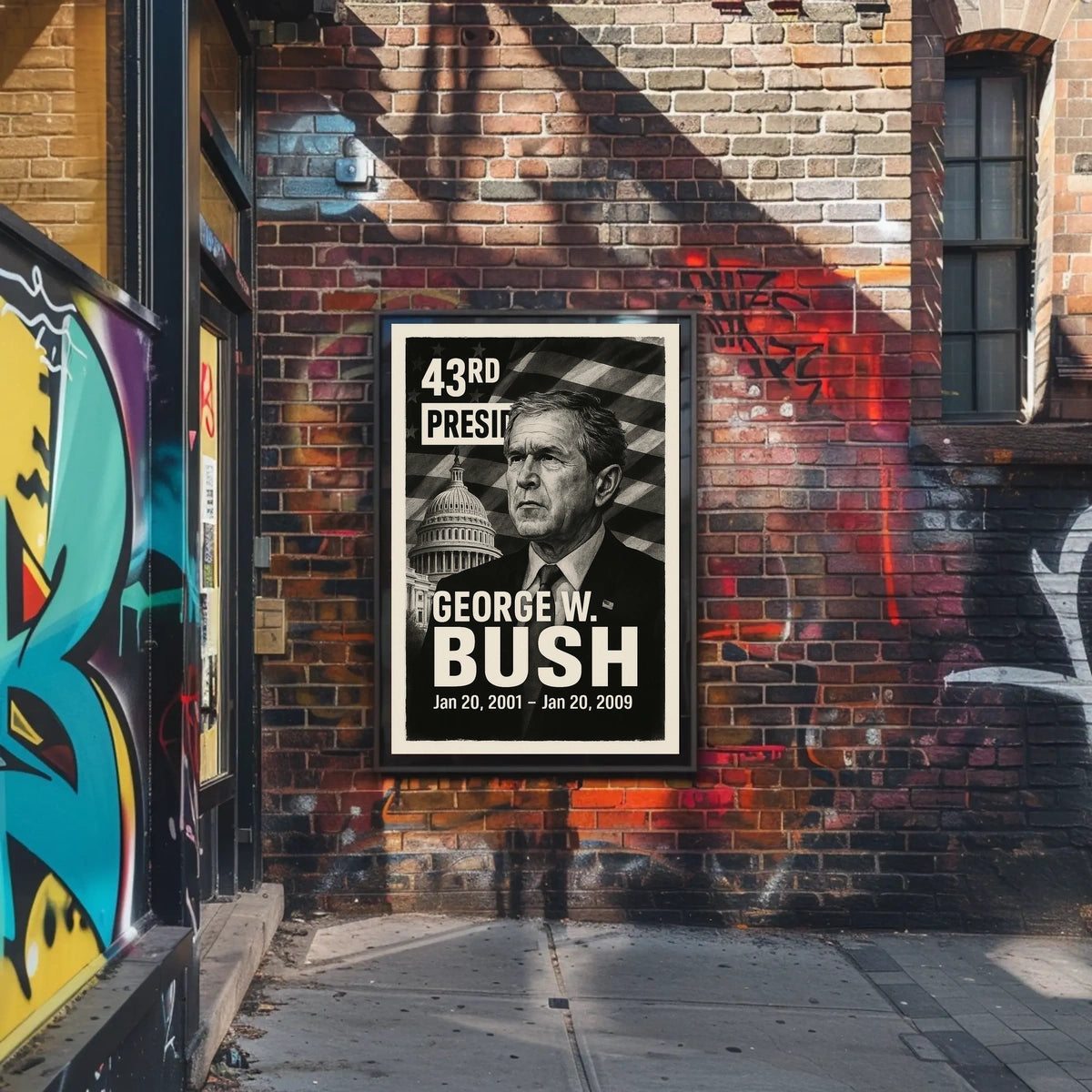 George W. Bush 43rd President of the United States Digital Montaje Poster