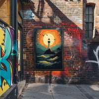 Lighthouse At Sunset Poster PosterGoat