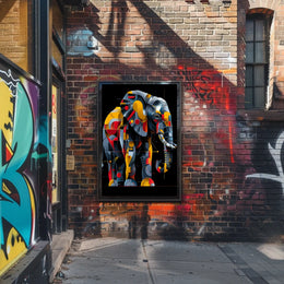 Geometric Elephant Art Poster
