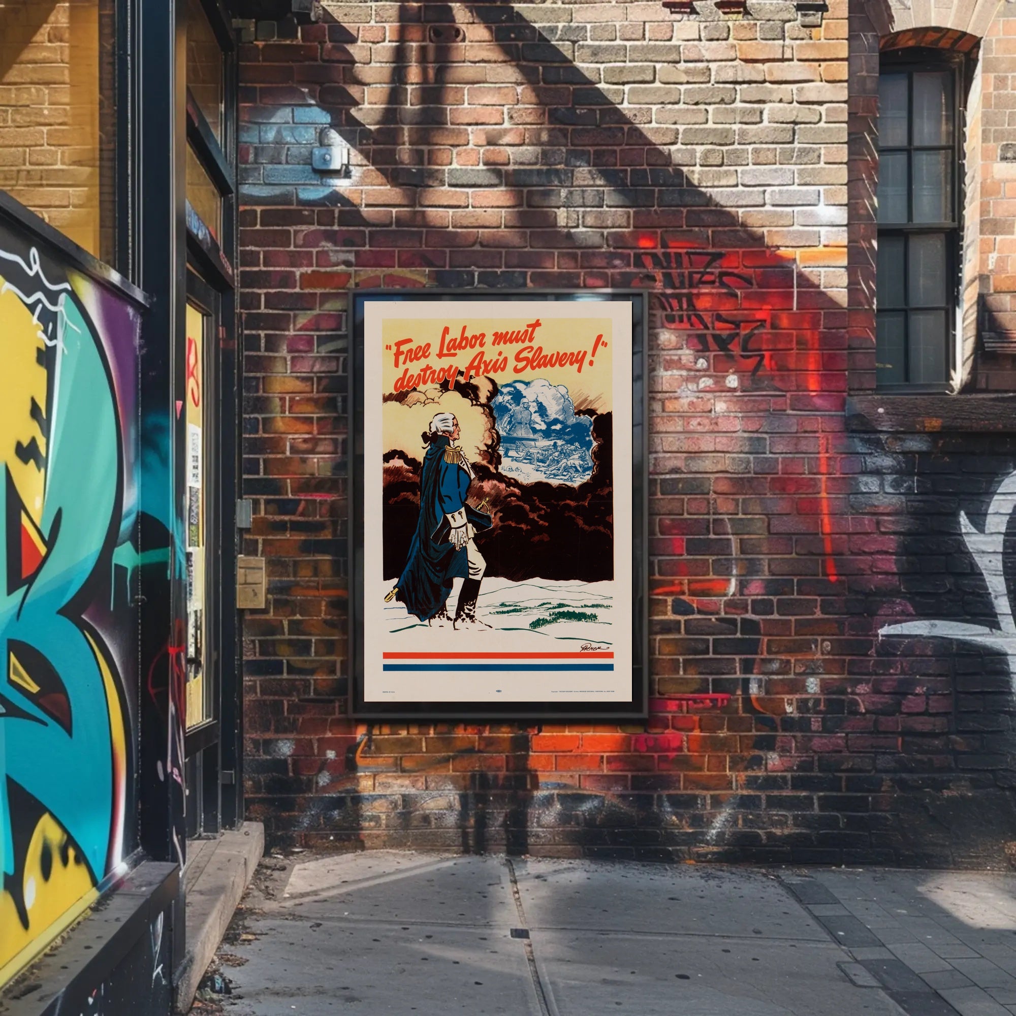 Free Labor vs. Axis Slavery Poster PosterGoat