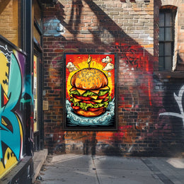 Towering Burger Delight Poster PosterGoat