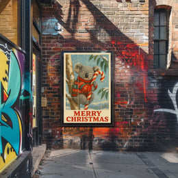 Merry Christmas Koala Poster