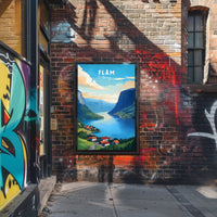 Flåm Norway Scenic View Travel Poster