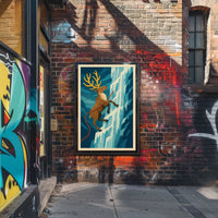 Climbing Caribou Adventure Poster