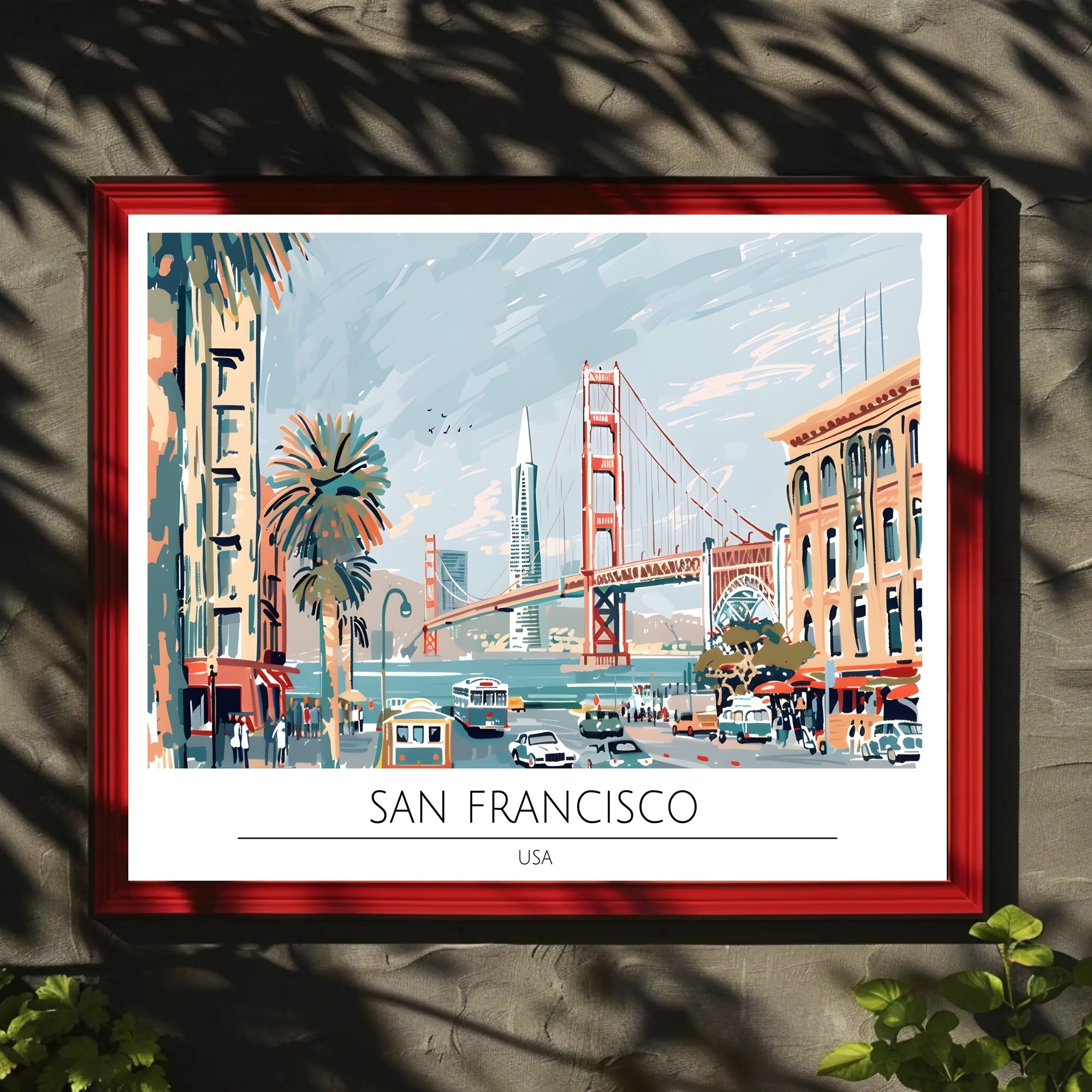 San Francisco Scenic Illustration Poster PosterGoat