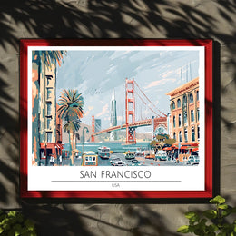 San Francisco Scenic Illustration Poster PosterGoat