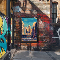 Buffalo Art Deco Urban Cityscape Poster Modern Wall Art