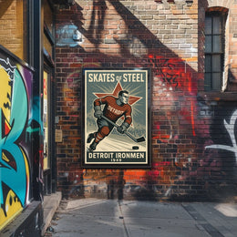 Skates of Steel Detroit Ironmen 1949 Poster