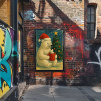 Festive Polar Bear Holiday Poster