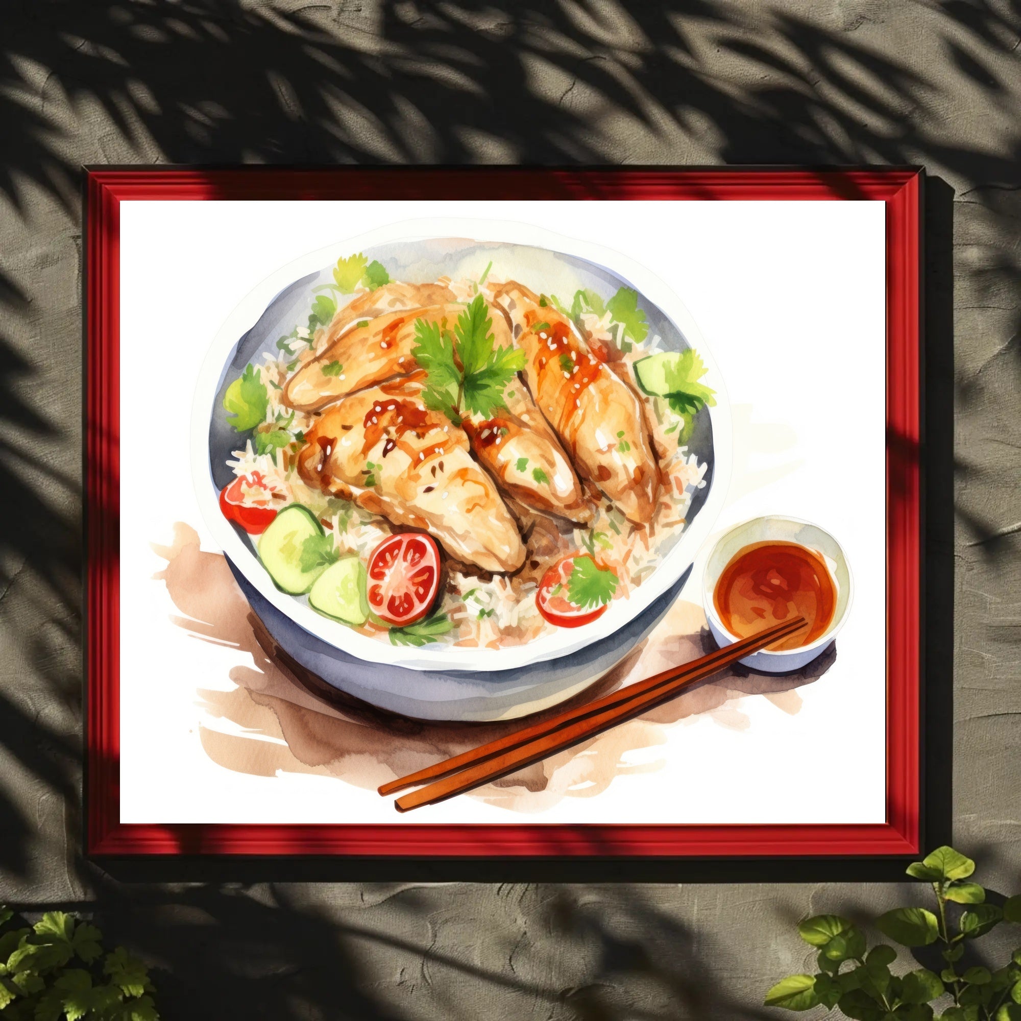 Culinary Delight – Chicken Rice Illustration Poster