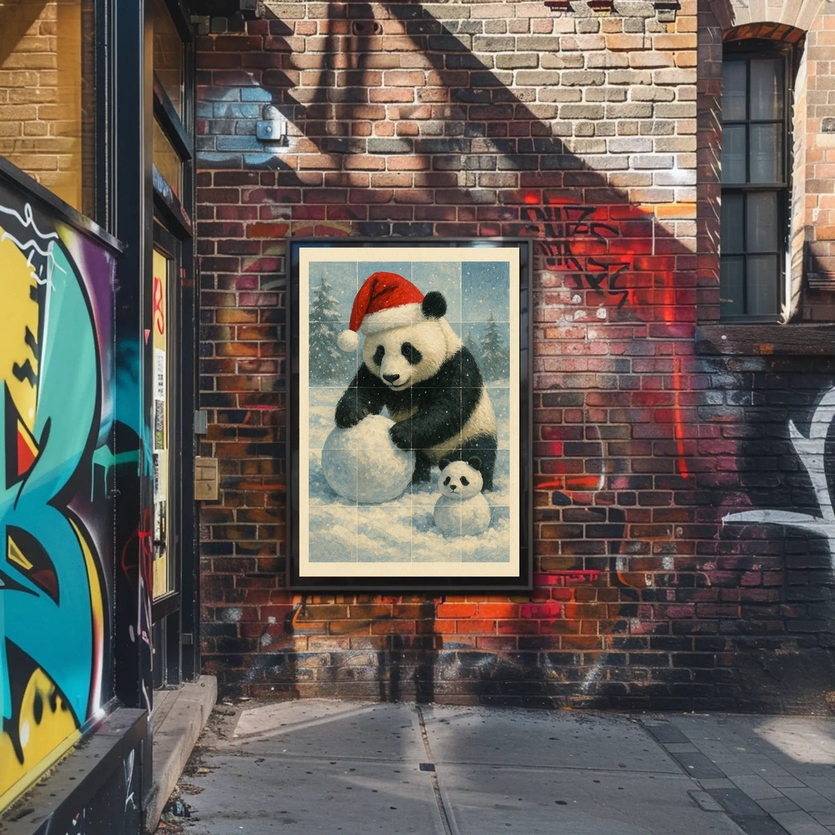 Festive Panda In Winter Wonderland Poster