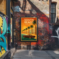 South Beach Miami Art Deco Travel Poster