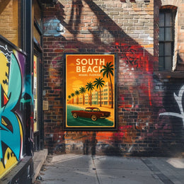 South Beach Miami Art Deco Travel Poster