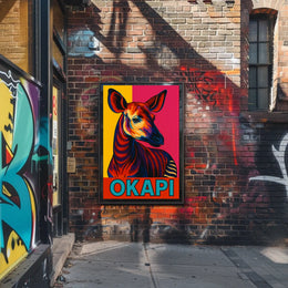 Vibrant Okapi Portrait Poster