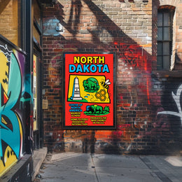 North Dakota Pop Art Travel Poster