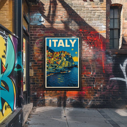 Vibrant Italy Coastline Poster