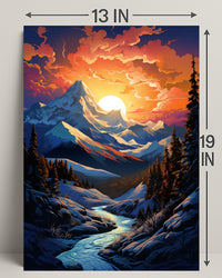 Majestic Mountain Sunset Poster