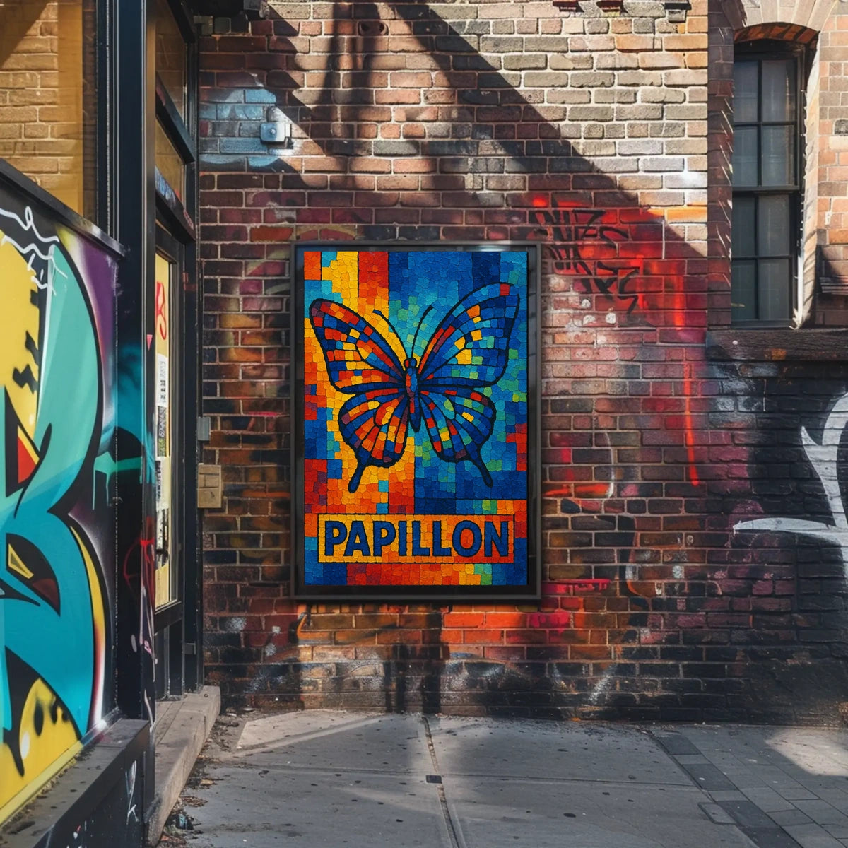 Papillon Mosaic Art Poster
