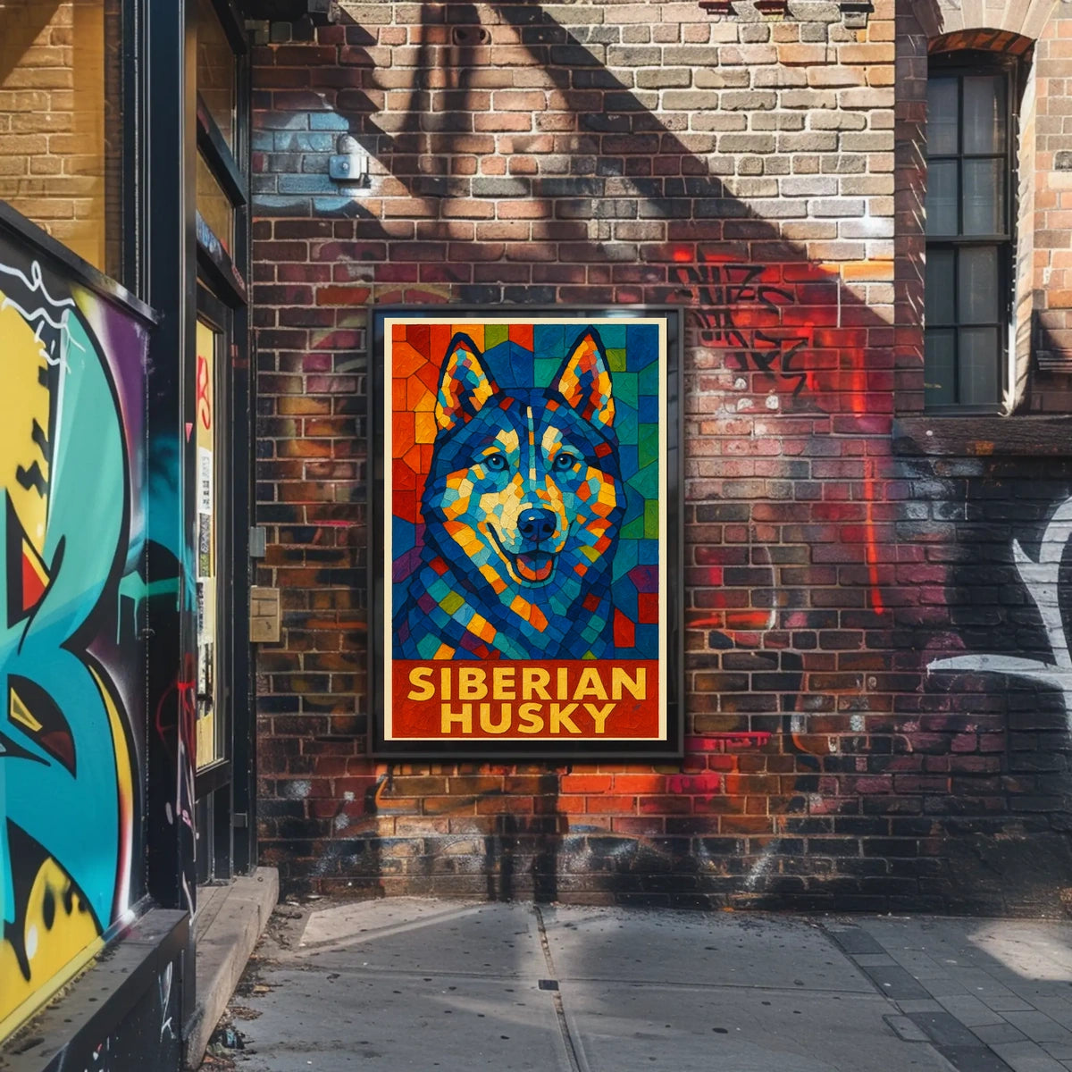 Siberian Husky Mosaic Art Poster