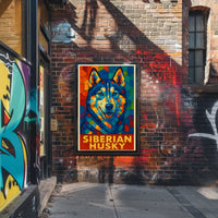 Siberian Husky Mosaic Art Poster