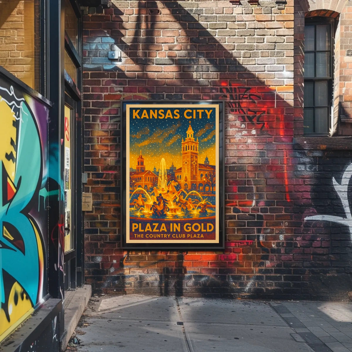 Kansas City Plaza In Gold Poster